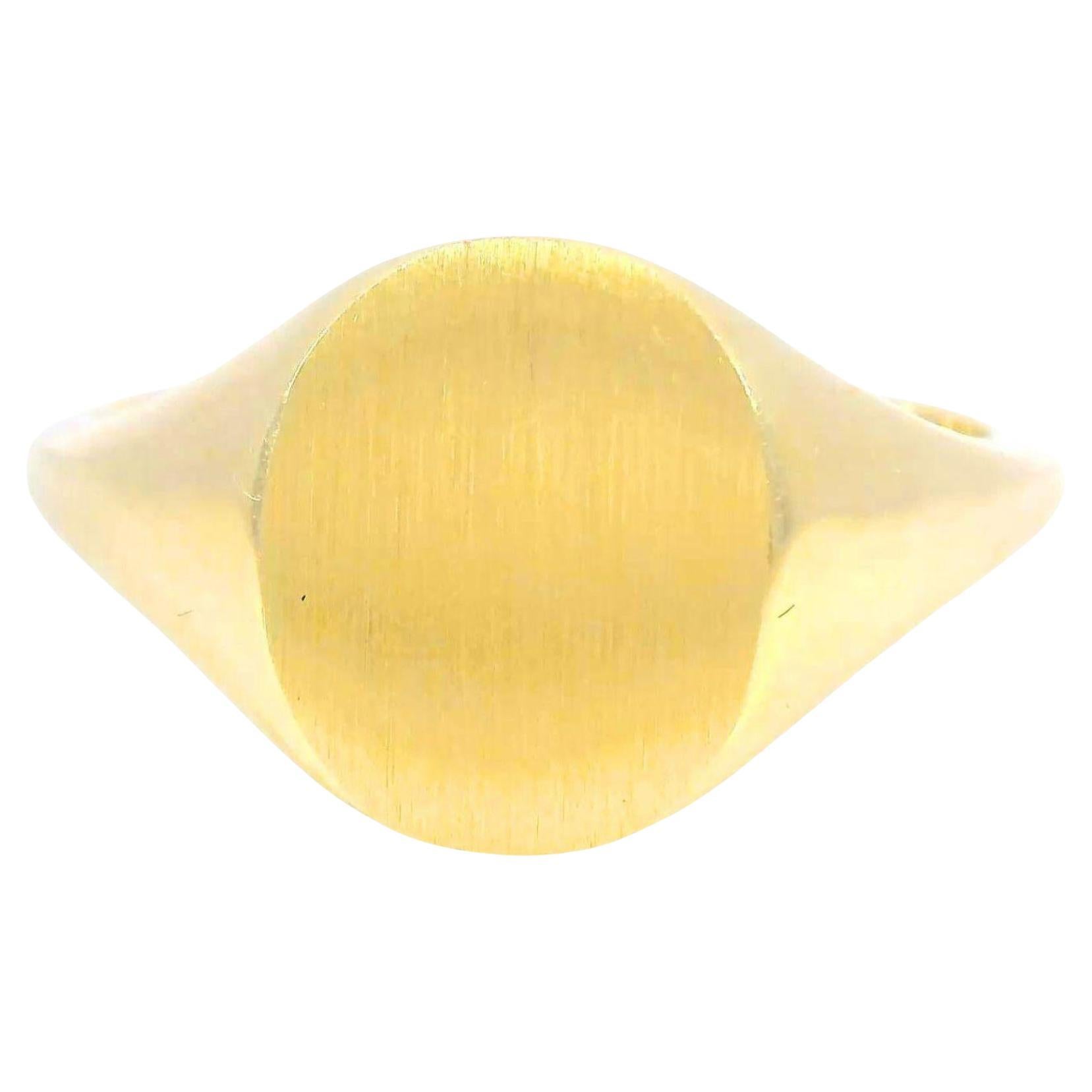 Bague chevalière ovale en or jaune 18K Taille 7