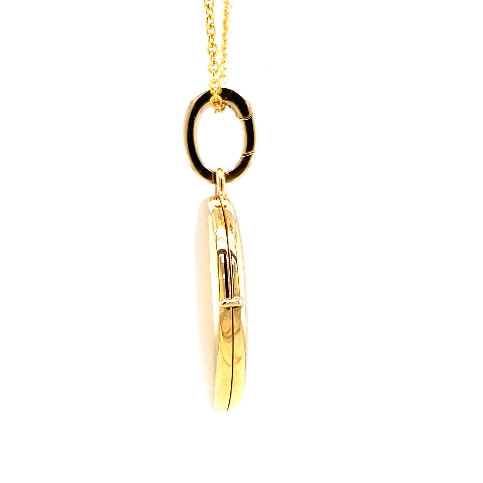 Pendentif Hallmark ovale poli personnalisable Or jaune 18k 23 mm x 20 mm Pour femmes en vente
