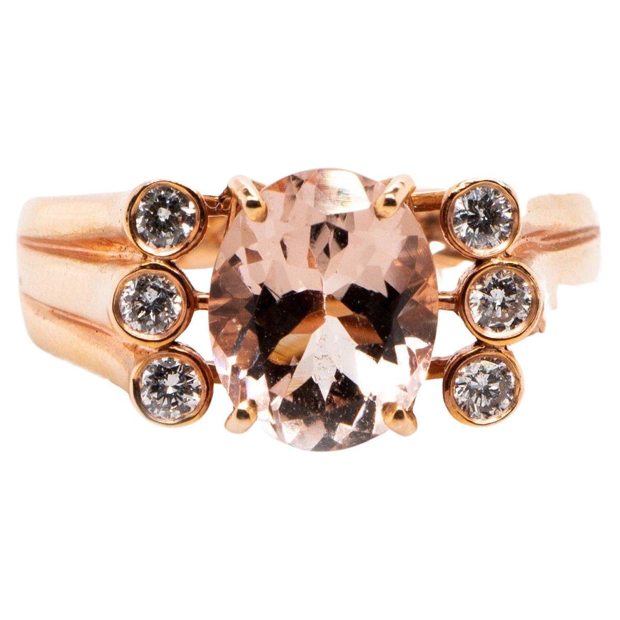 3ct Emerald Cut Morganite Simulated Diamond Solitaire Ring | 14k Rose Gold Plated Over 925 Sterling Silver | Women's Engagement Ring | VVS1 D Color Accents | Peach Main Stone