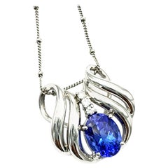 Pendentif Slide en Tanzanite ovale de 3,00 carats sur chaîne