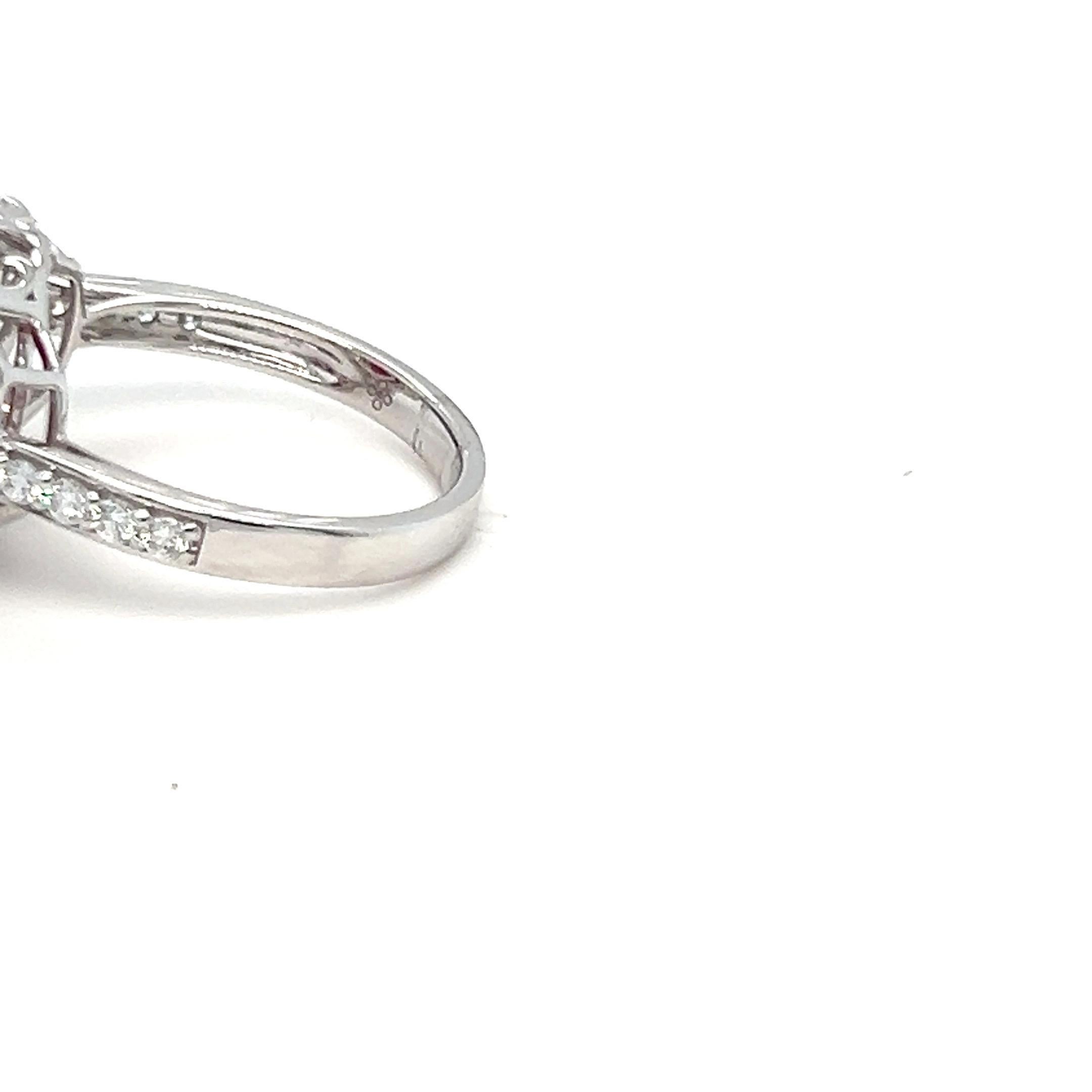 Women's 3.65 Carat Oval Cut Ruby and Diamond White Gold Ring For Sale