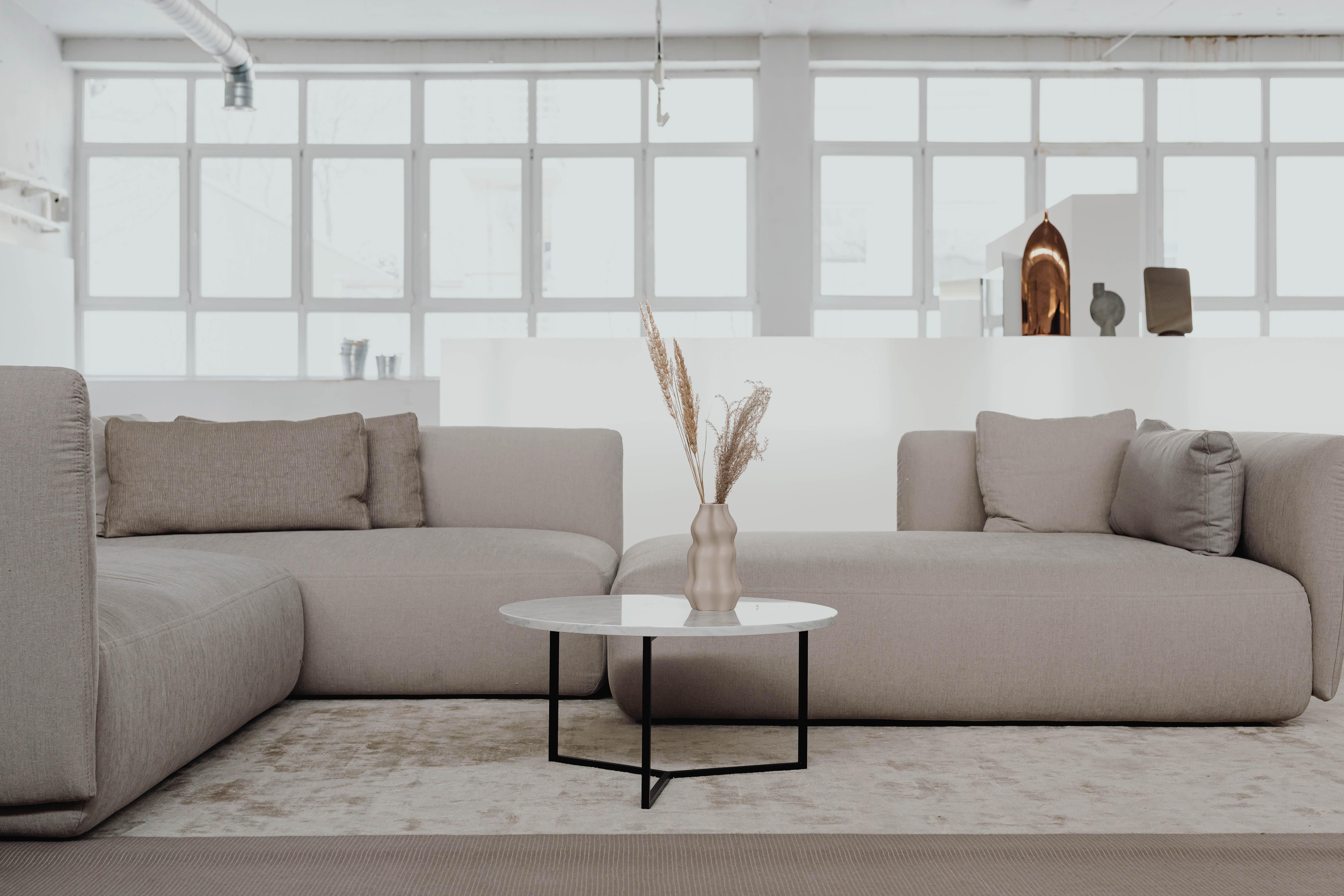 Acier Table basse ovale petite en vente
