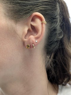 Oval 7x5mm - Champagne Zircon Solitaire Studs in Solid 14K Gold