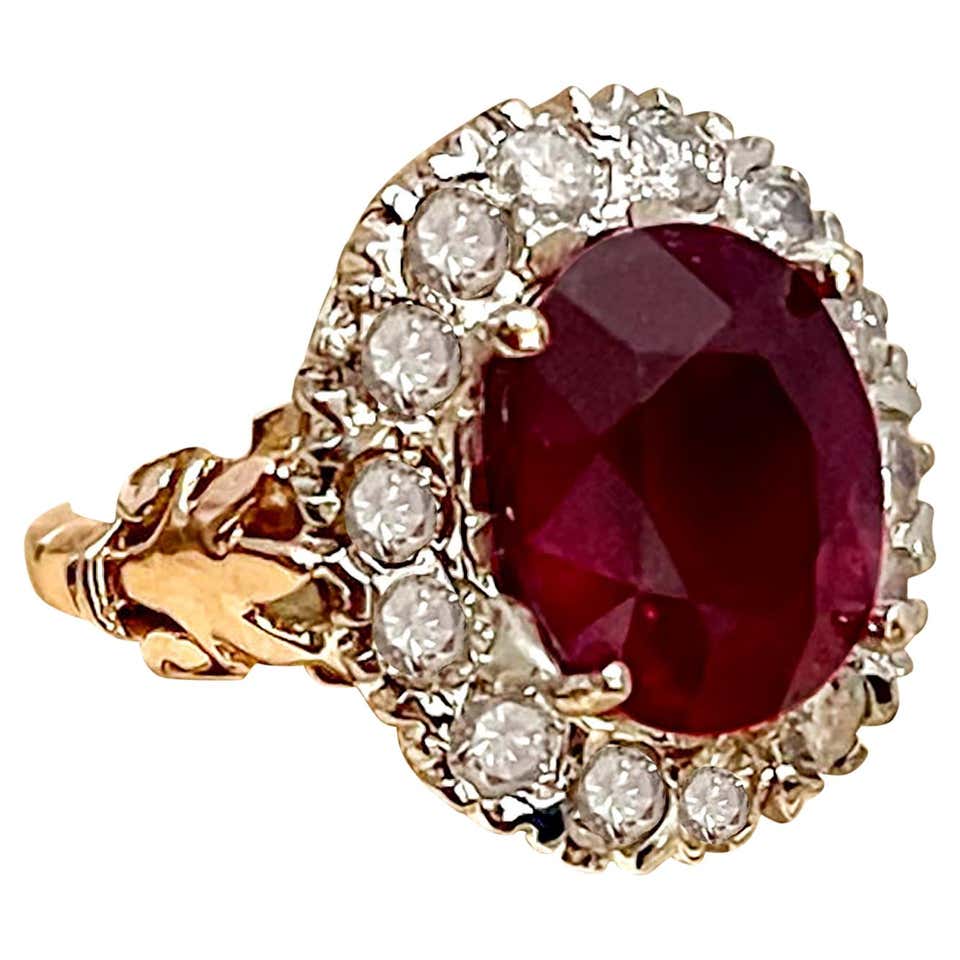 Fire Opal and Ruby Engraved 14 Karat Gold Ring For Sale at 1stDibs ...