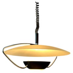 Oval 90s Glass Suspension Pendant Lamp, 1970s
