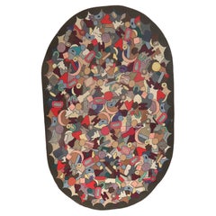 Oval American Hooked Rug Dated 1967
