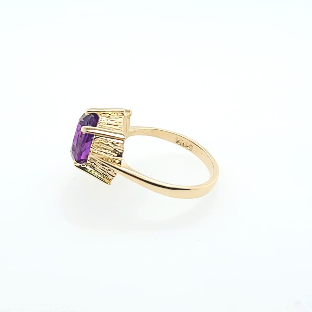 Oval Cut Oval Amethyst Solitaire Cocktail Ring For Sale