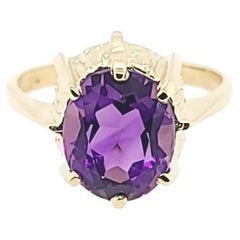 Oval Amethyst Solitaire Cocktail Ring