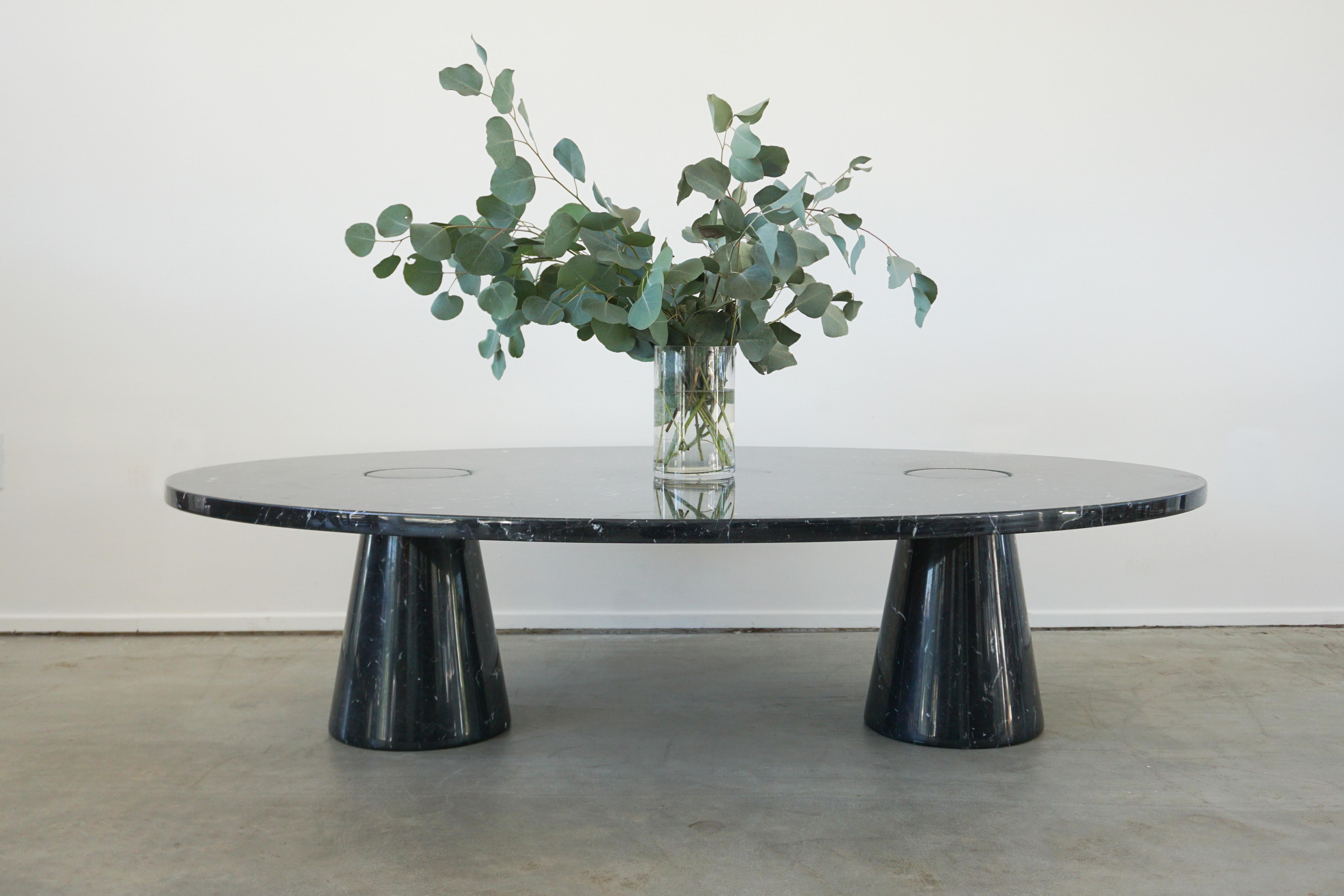 Mid-Century Modern Oval Angelo Mangiarotti Marble Coffee Table