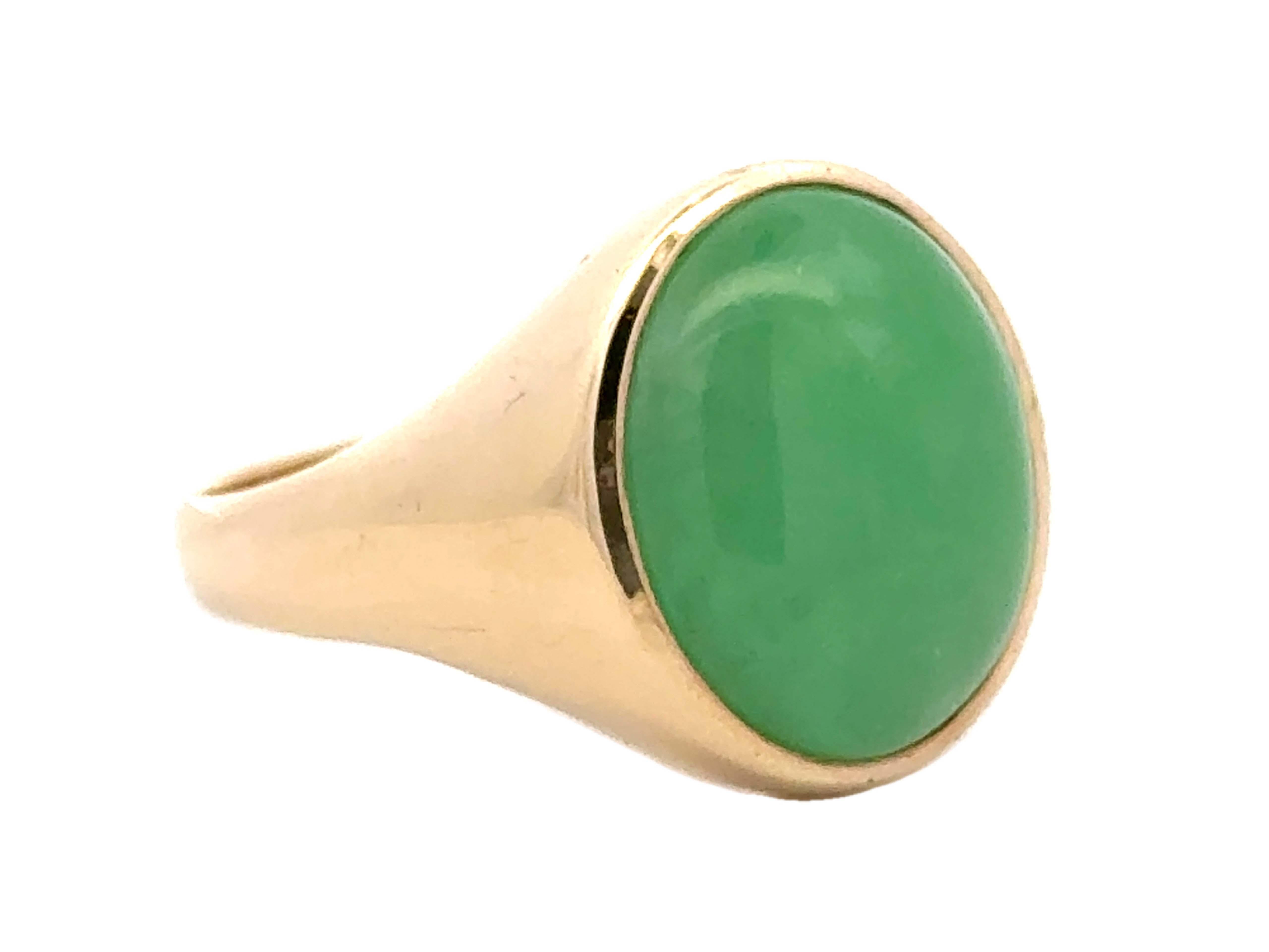 14k gold jade ring