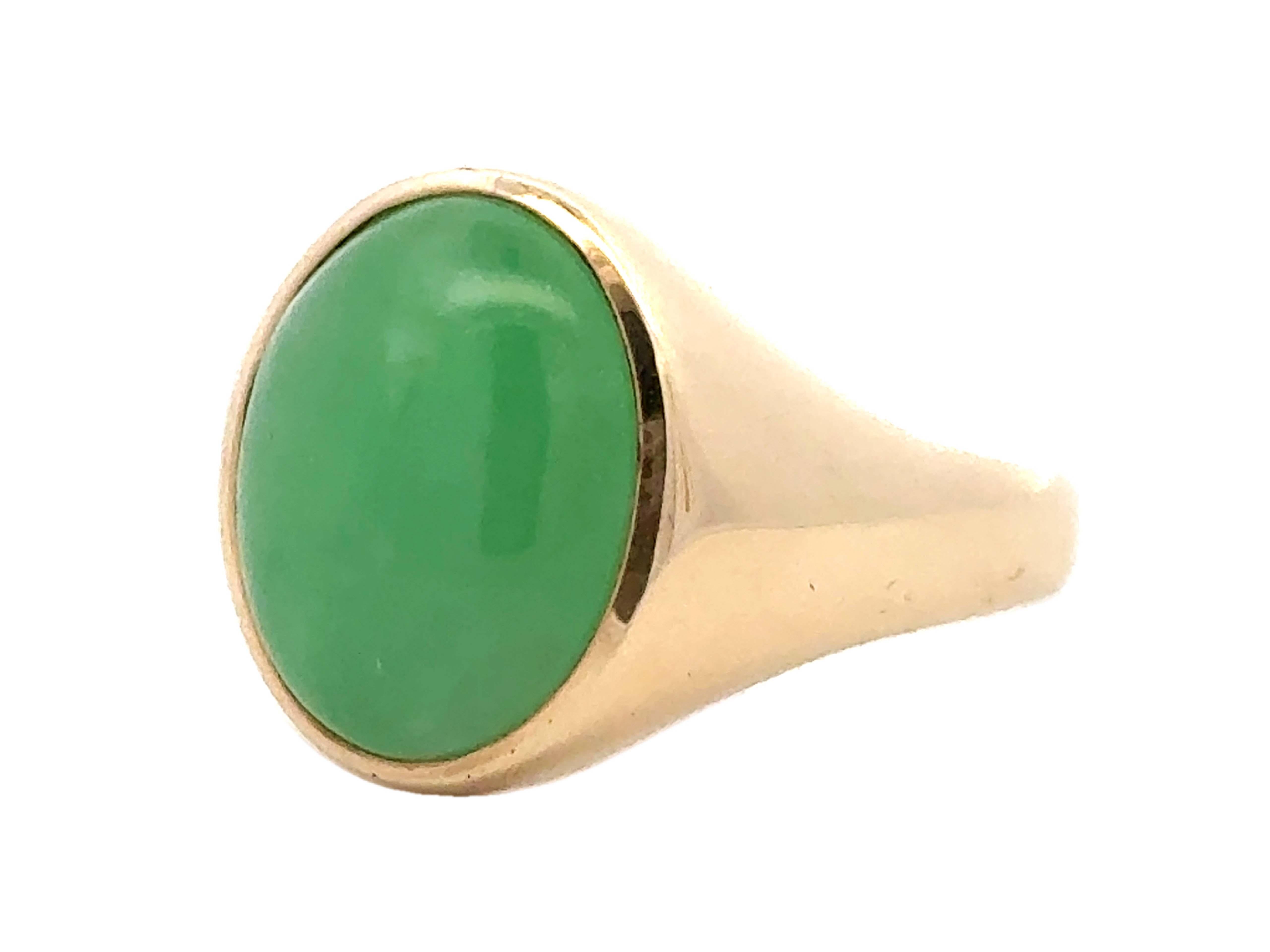 jade 14k gold ring