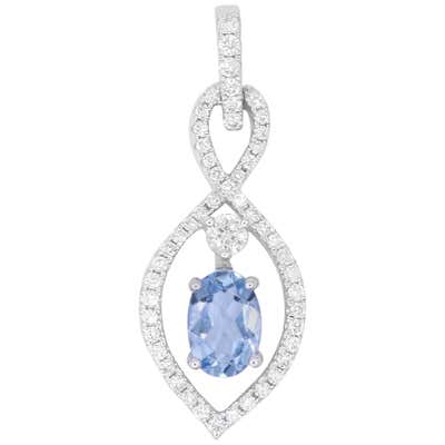 Santa Maria Aquamarine and Diamond Pendant For Sale at 1stDibs