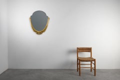 Oval Art Deco carved Gilt Wooden Mirror, France ca. 1920