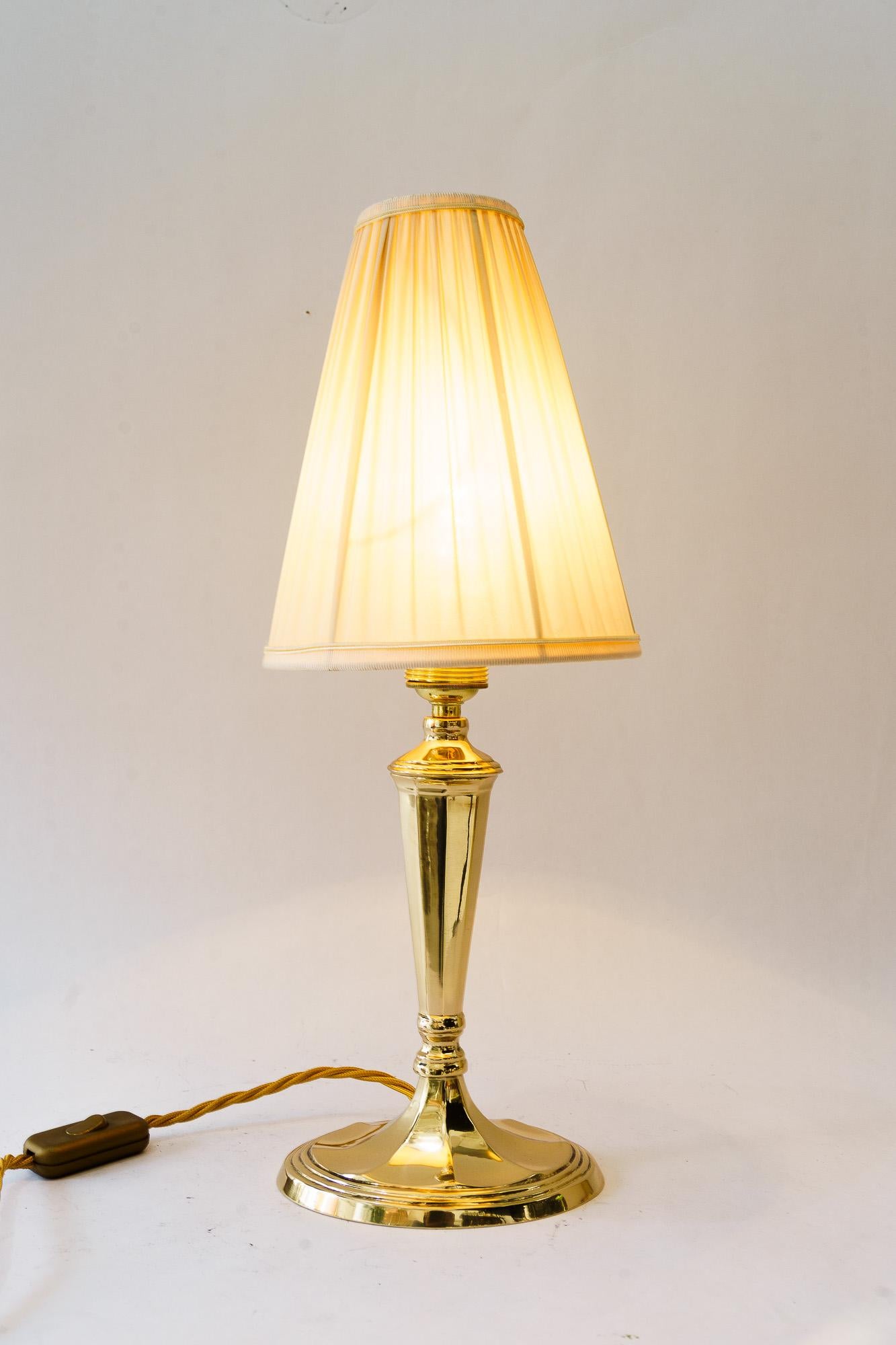 Brass Oval Art Deco table lamp vienna around 1920s For Sale
