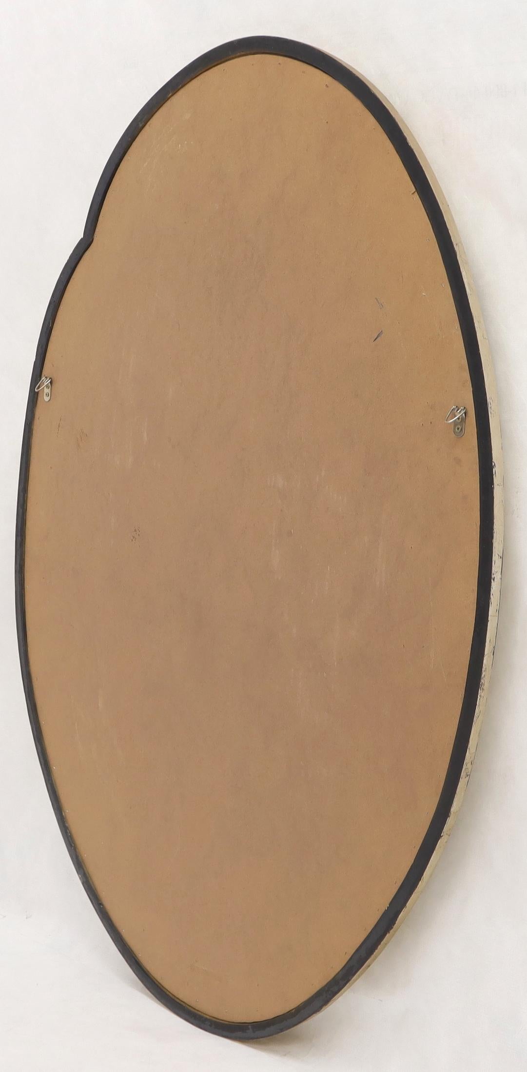 Composition Oval Art Nouveau Style Silver Leaf Mirror For Sale
