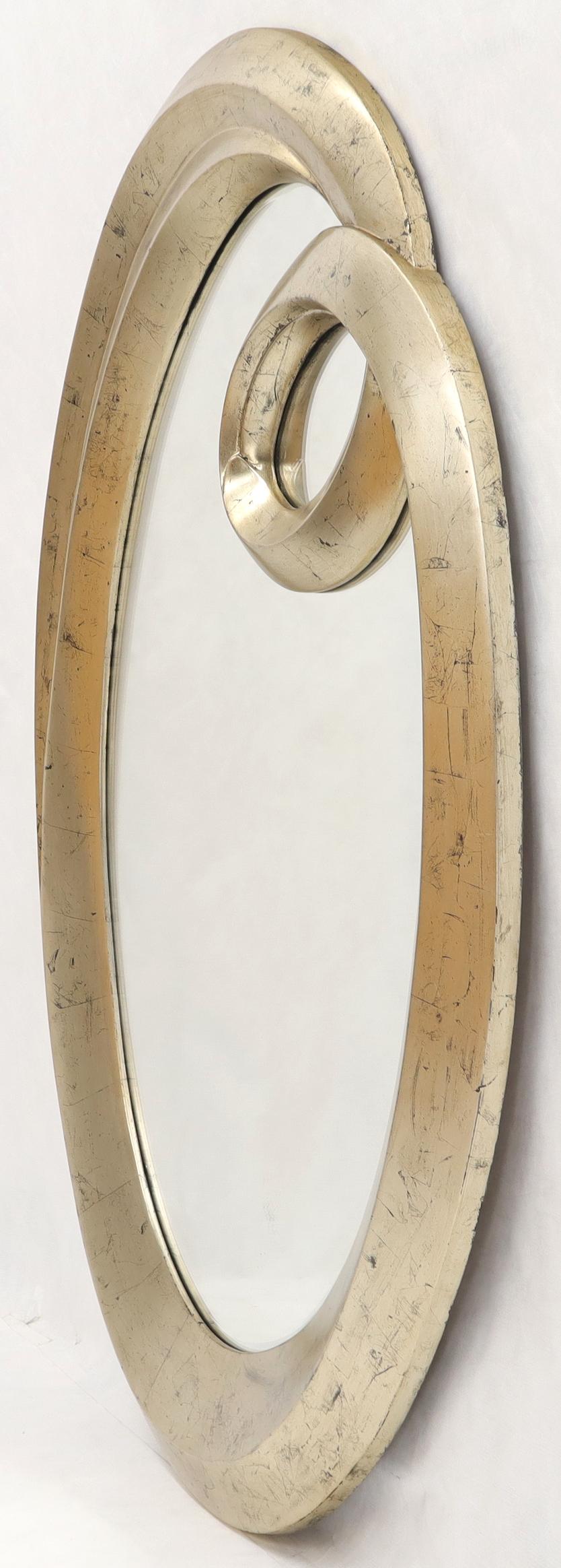 Ovaler Spiegel im Jugendstil mit Blattsilber (Unbekannt) im Angebot