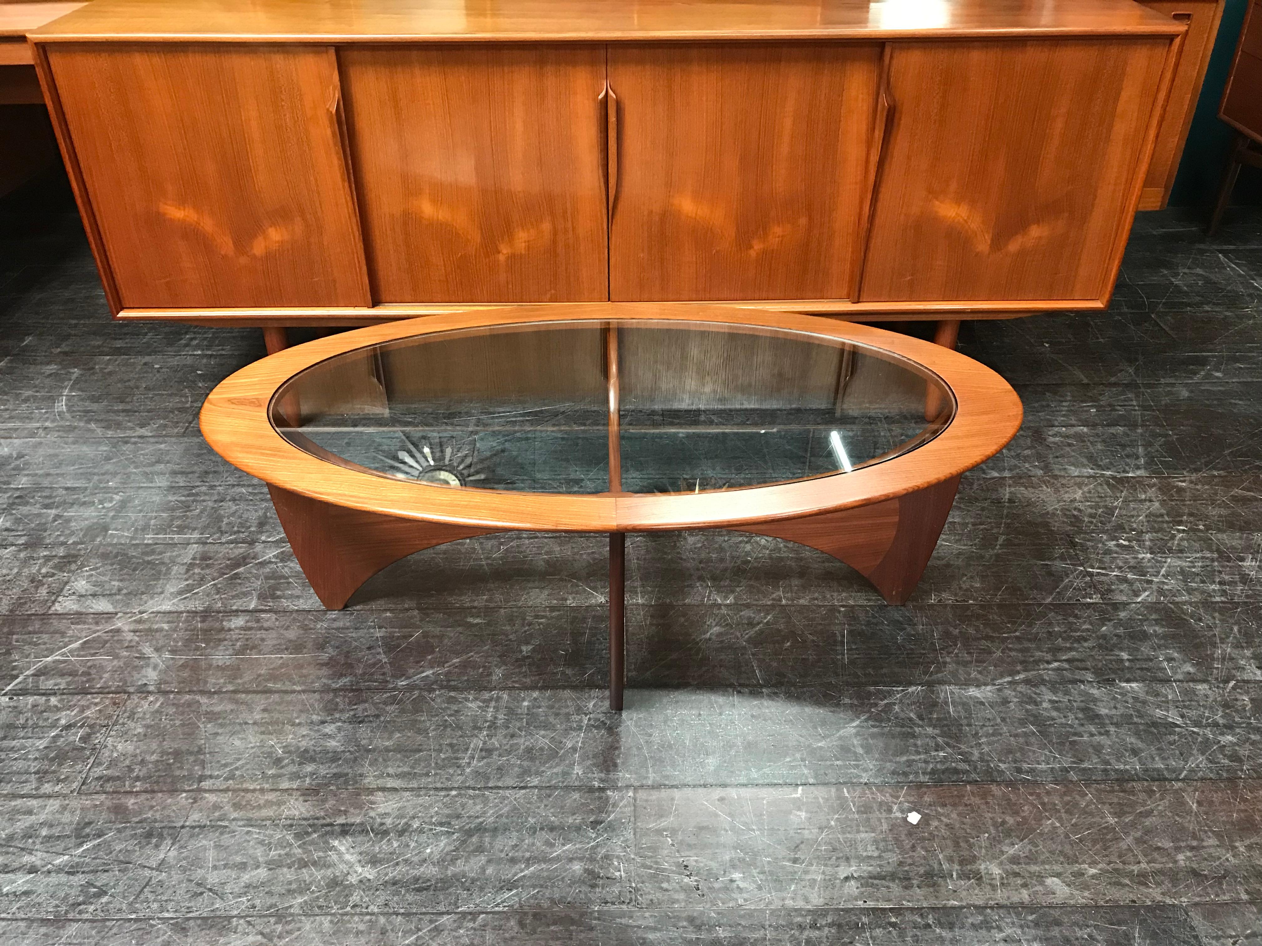 Oval Astro Midcentury Teak and Glass Coffee Table by Vb Wilkins for G-Plan 4