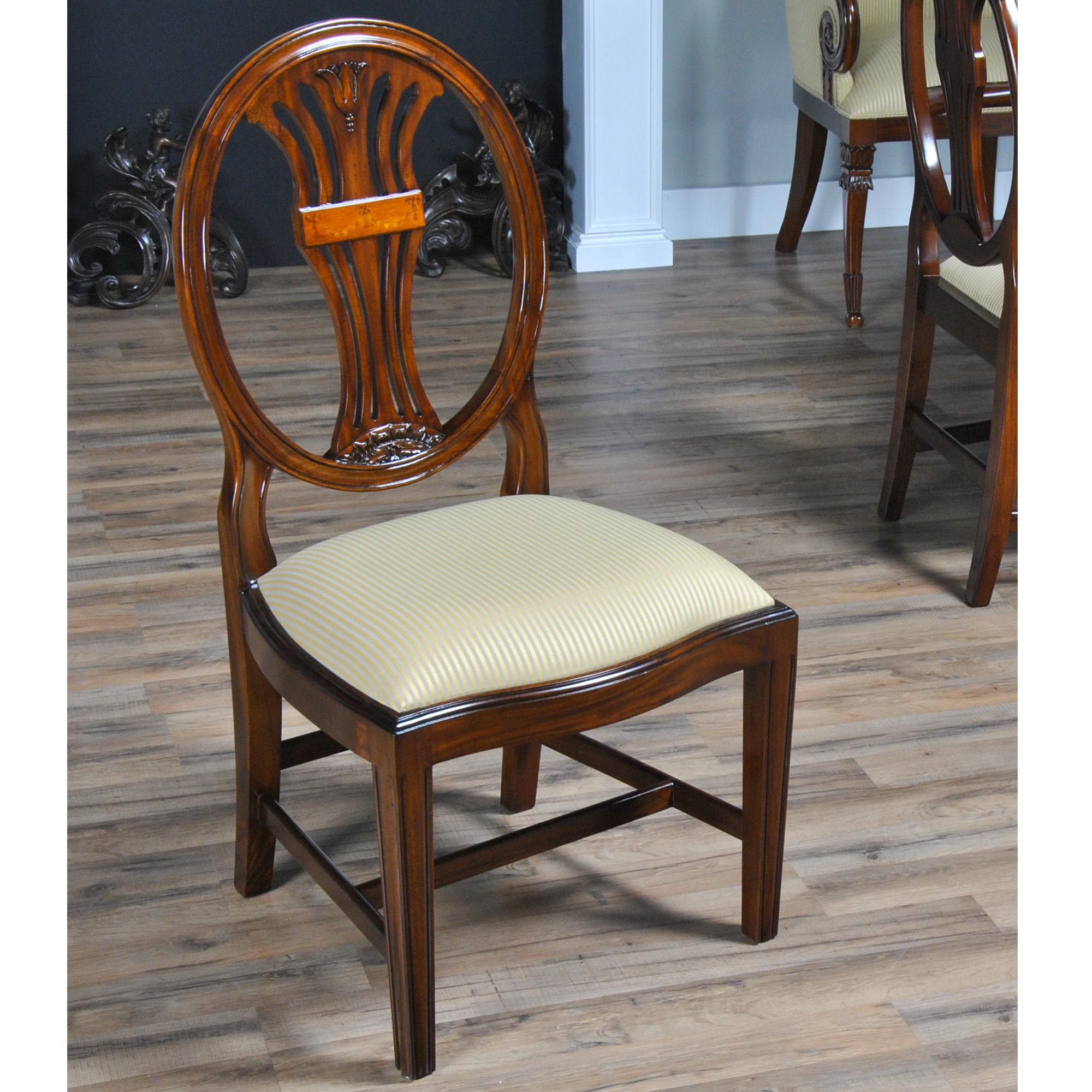 Oval Back Inlaid Chairs, Set of 10 For Sale 4