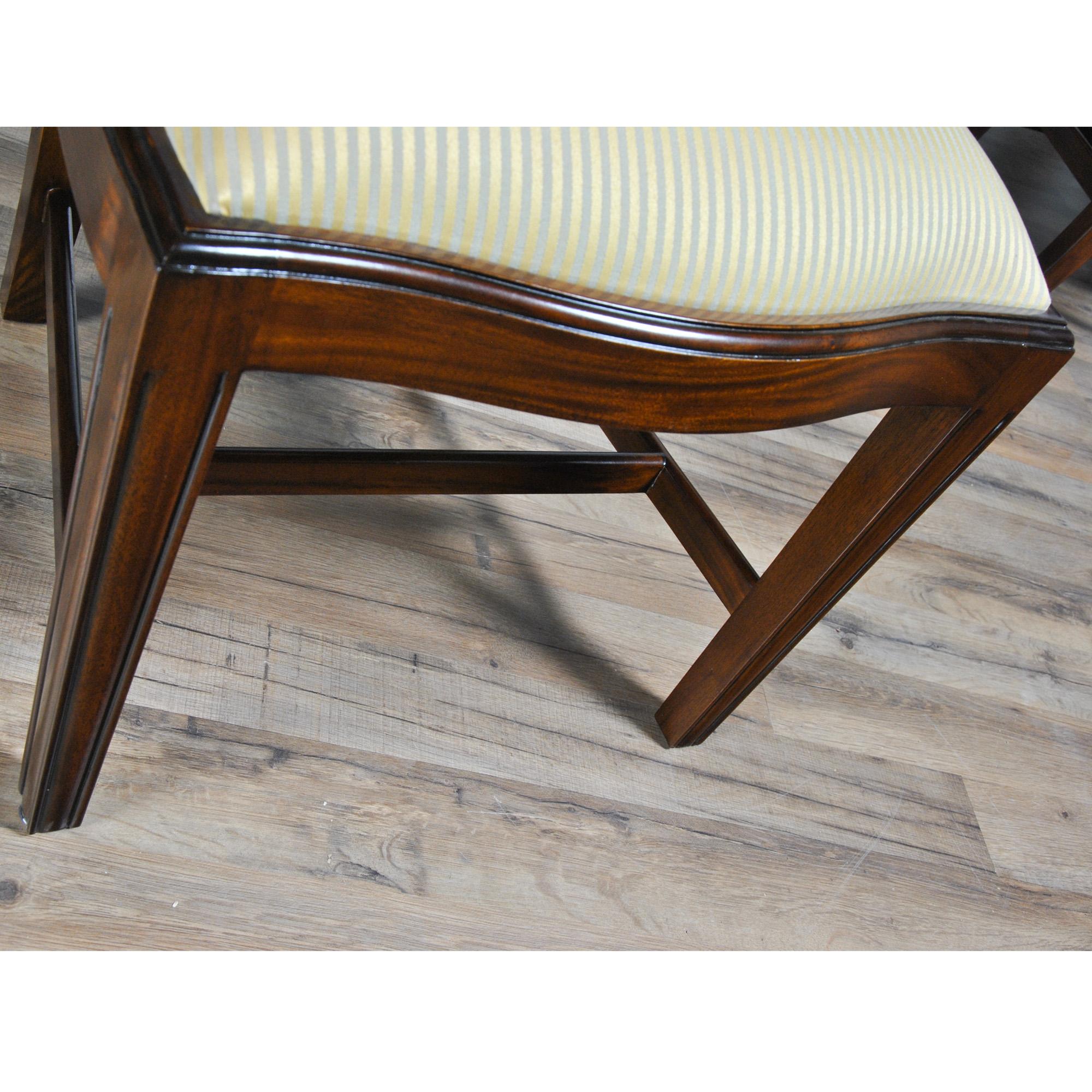 Oval Back Inlaid Chairs, Set of 10 For Sale 7