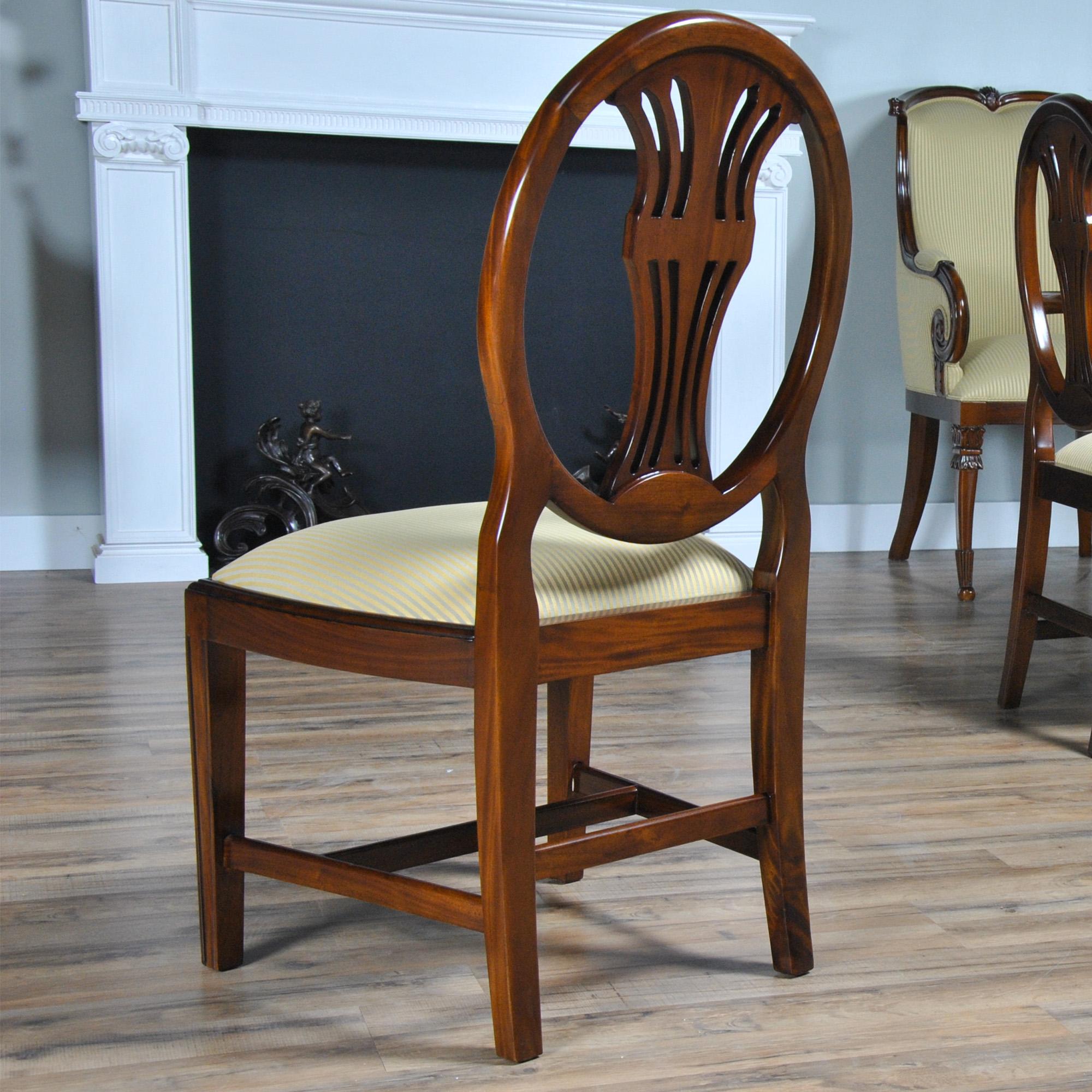 Oval Back Inlaid Chairs, Set of 10 For Sale 8