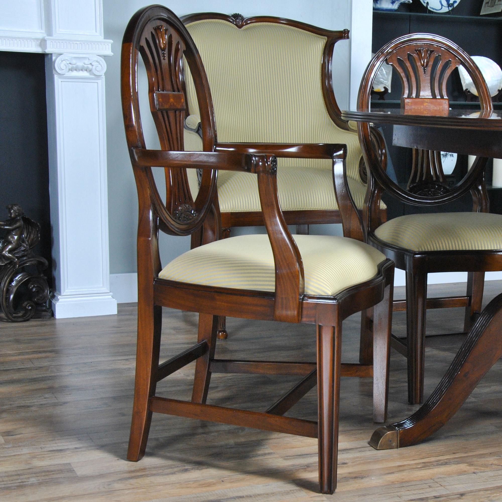 Oval Back Inlaid Chairs, Set of 10 For Sale 10