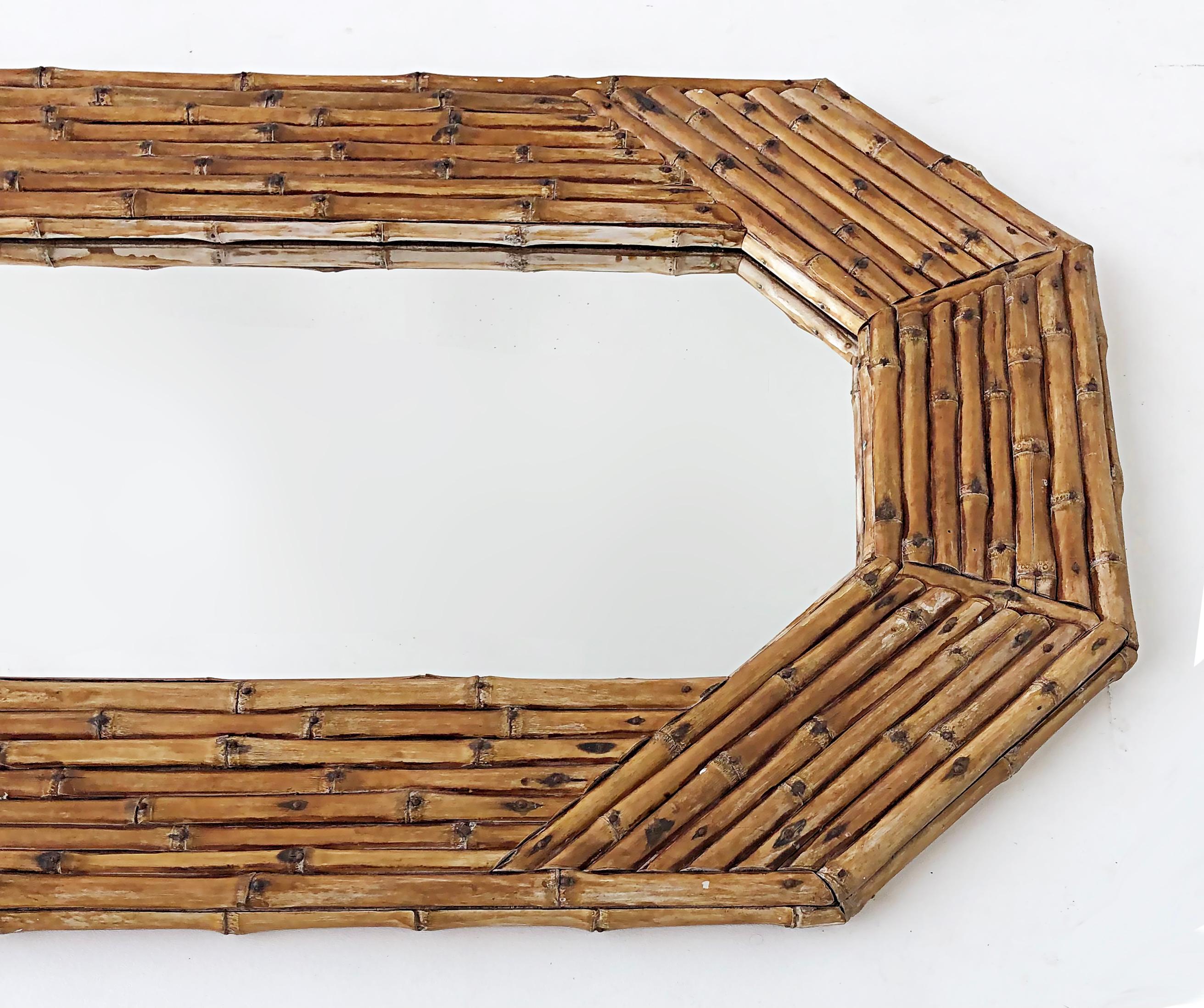 Oval Bamboo Mirror with Canted Corners at 1stDibs bamboo oval mirror