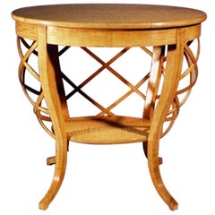 Oval Basket Side Table in Curly Maple Oval Basket Side Table in Curly Maple