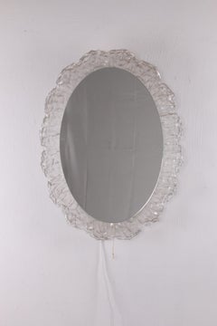 Oval Bathroom Wall Mirror with Lighting and Plexiglass Edge from Hillebrand
