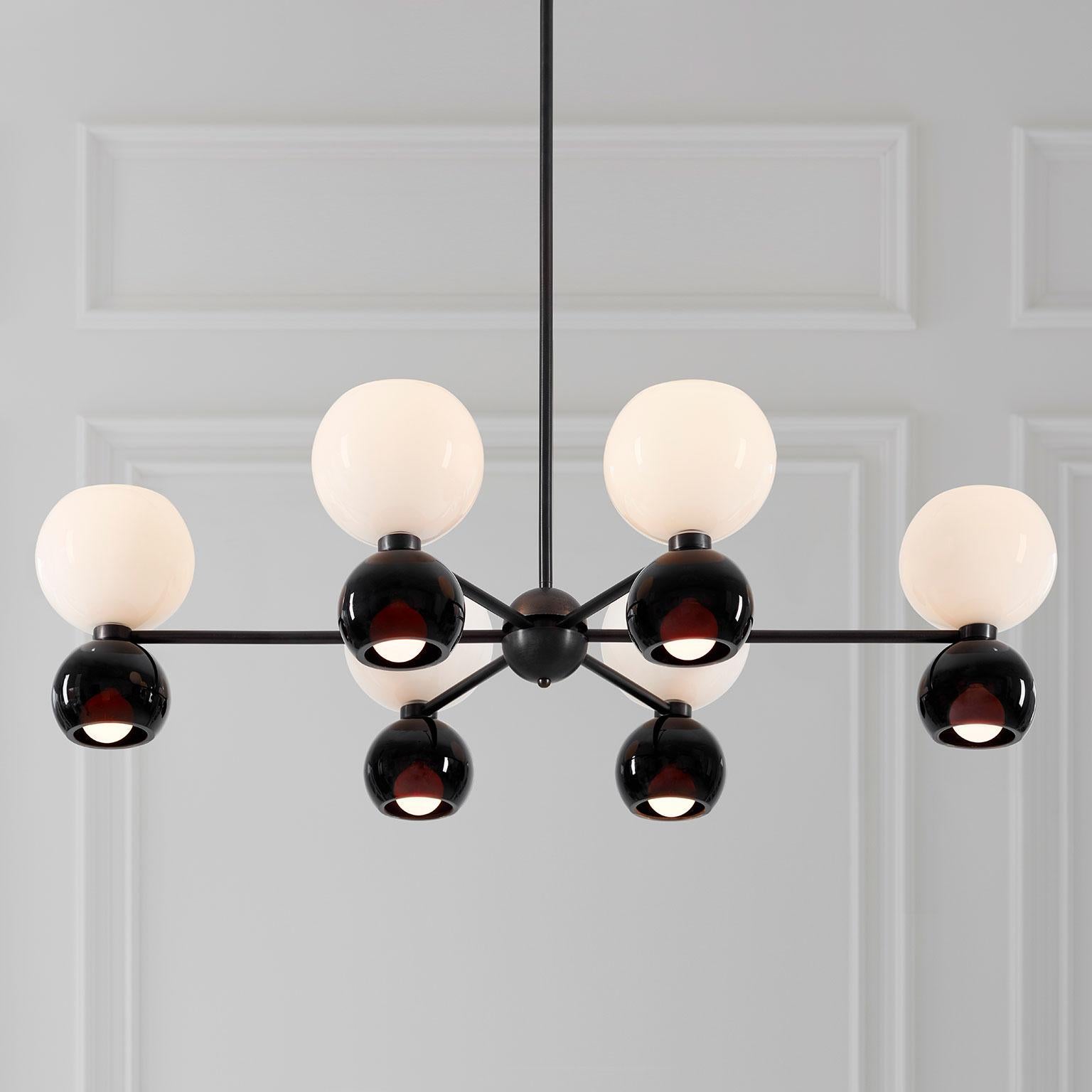 Lacquered Oval Betty Chandelier Made to Order by Lightmaker Studio For Sale