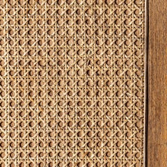 Oval Bevelled Black Marble-Top Gilt Metal and Wicker Cane Bar or Counter Table