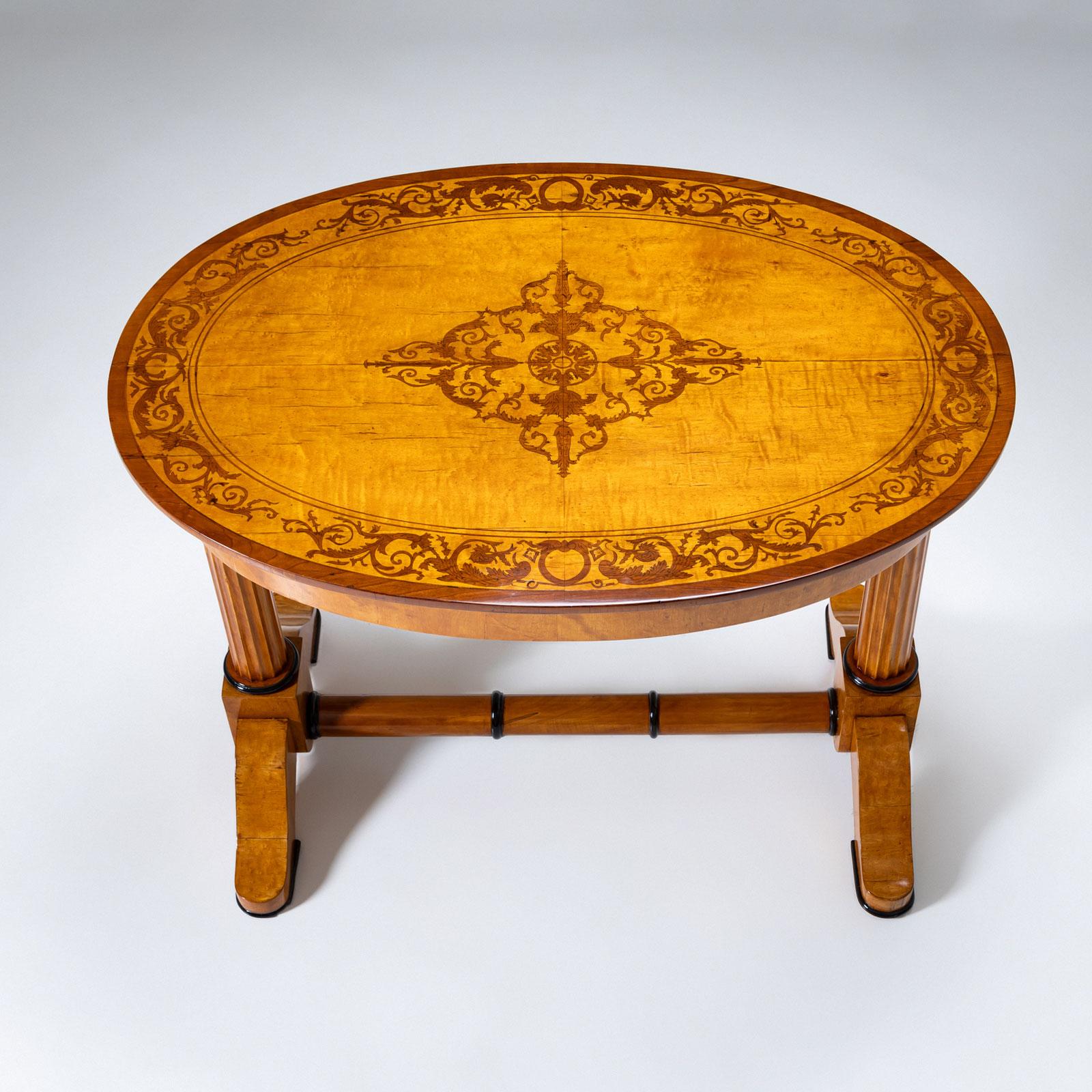 Mid-19th Century Oval Biedermeier Center Table, circa 1840 For Sale
