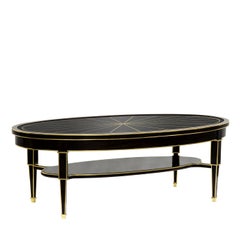 Table basse ovale noire