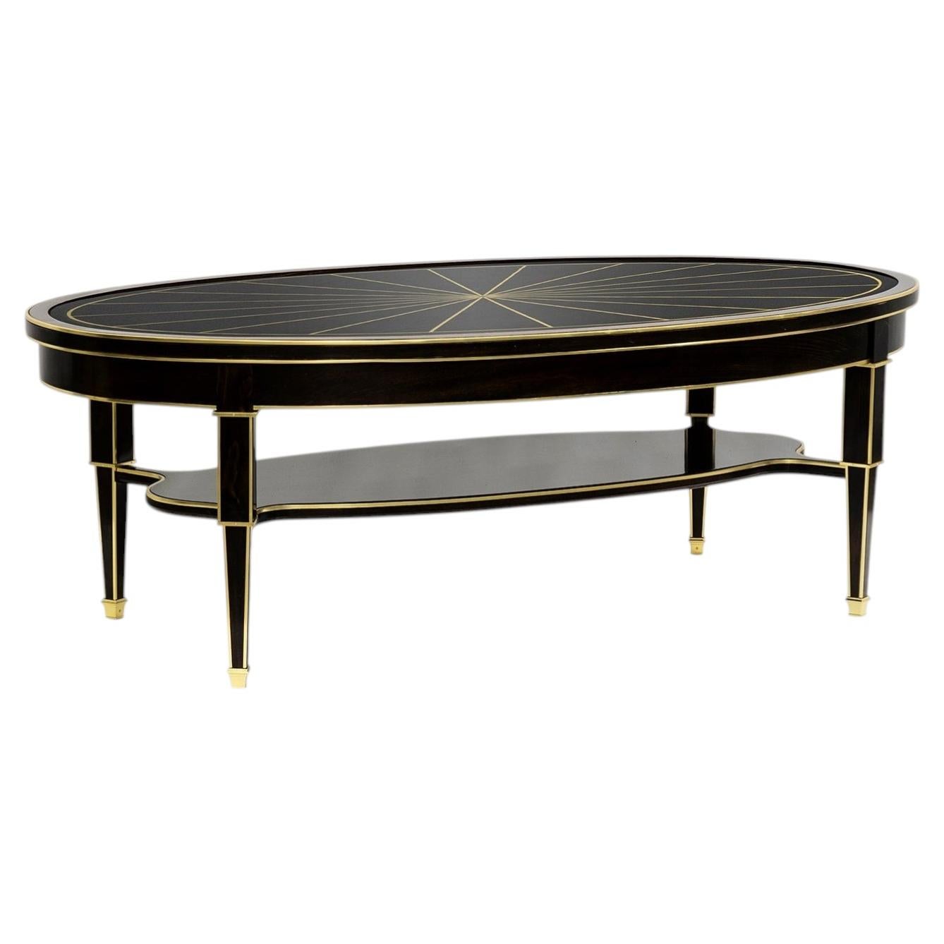 Oval Black Coffee Table For Sale