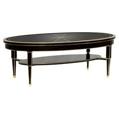 Table basse ovale noire
