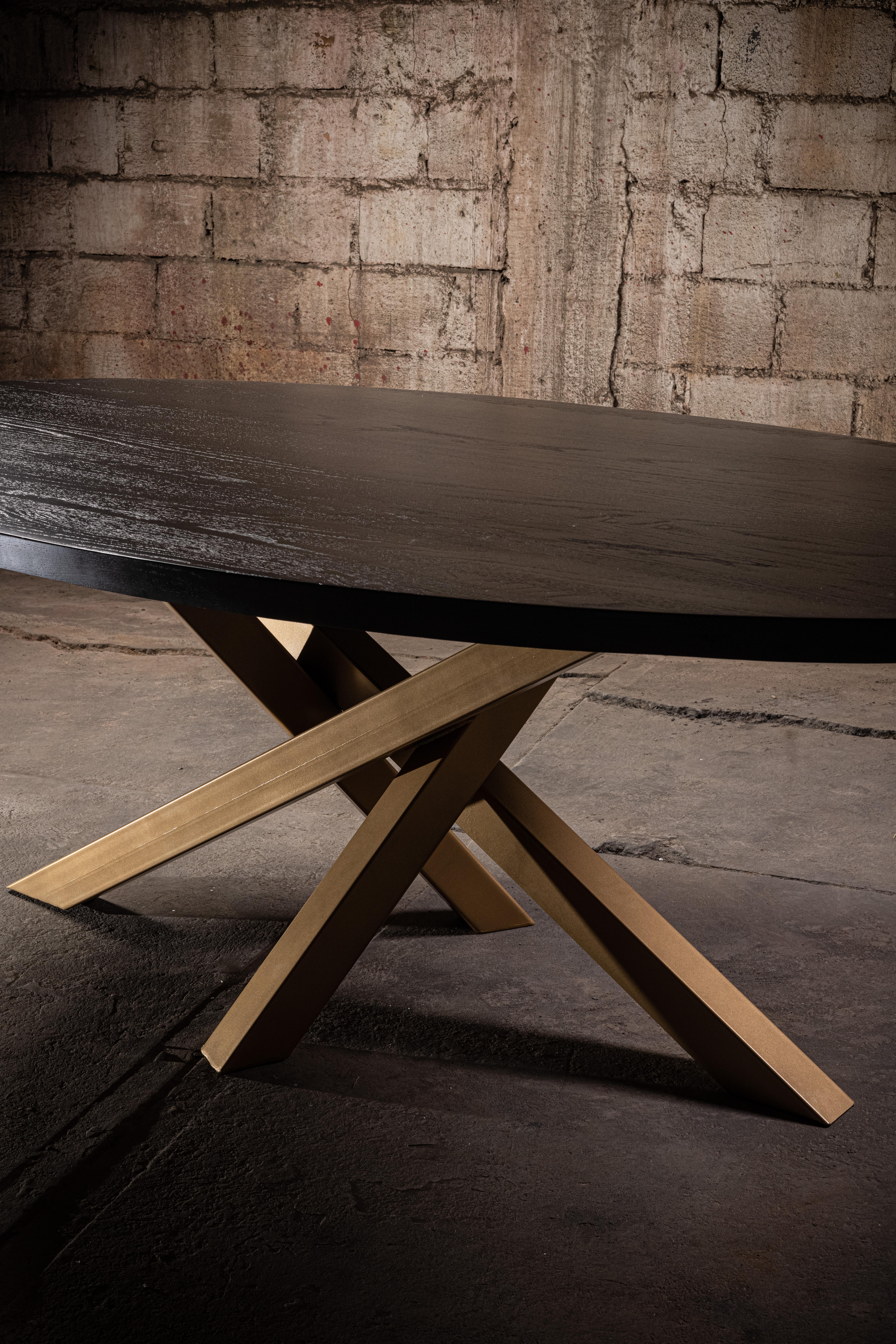 black oak oval dining table