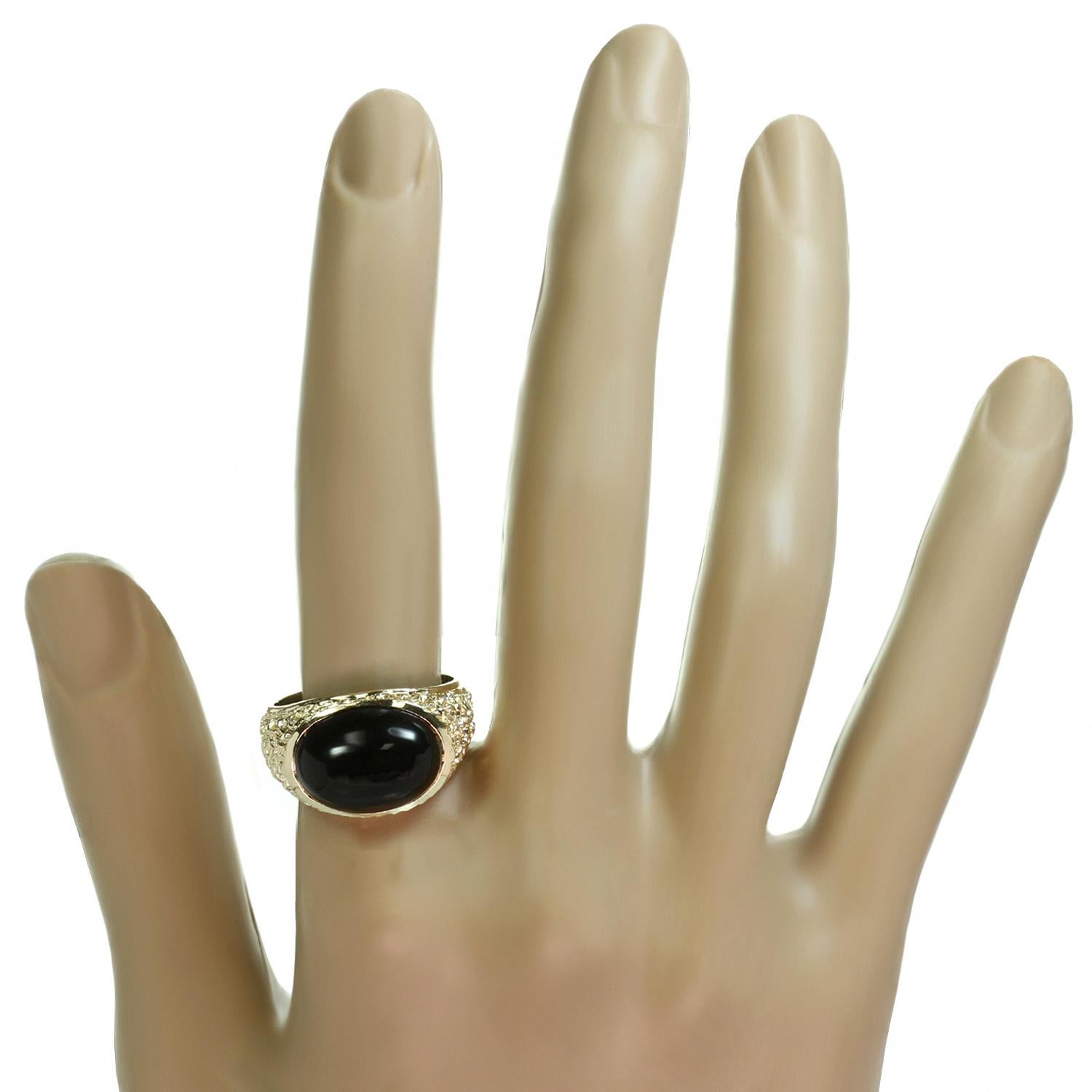 black onyx gold ring