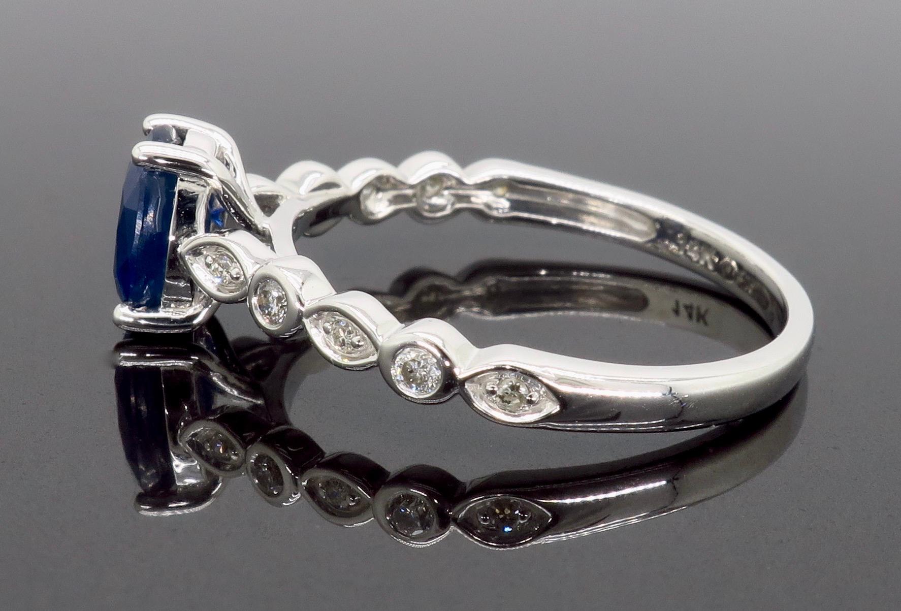 Oval Blue Sapphire and Diamond Ring 1