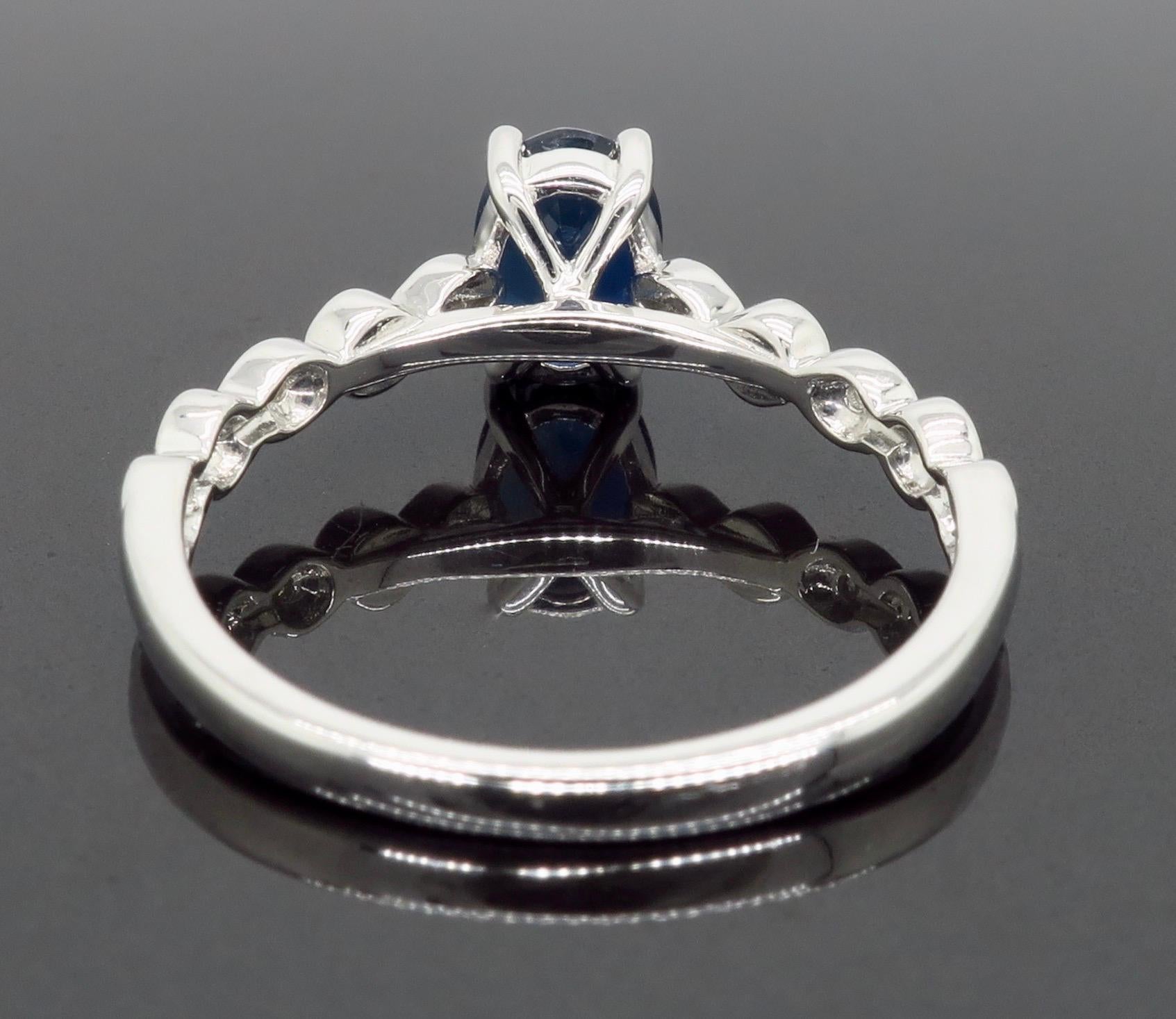 Oval Blue Sapphire and Diamond Ring 5