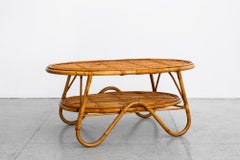Oval Italian Rattan Coffee Table