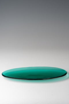 Cuenco oval con grabado de muela, firma al ácido de Paolo Venini para Venini M