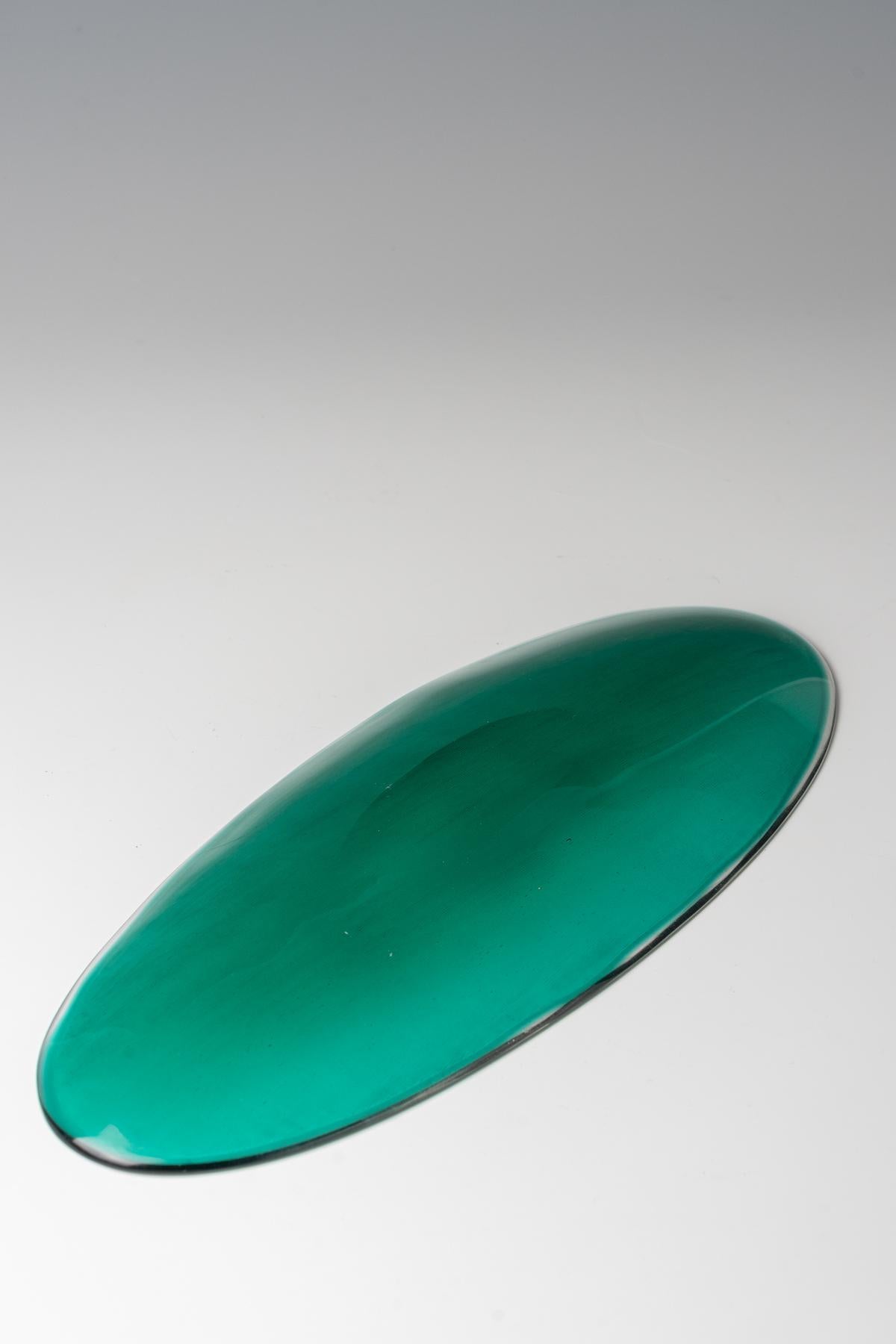 Bol ovale avec gravure en grès, signature à l'acide de Paolo Venini pour Venini M Excellent état - En vente à Zurich, CH