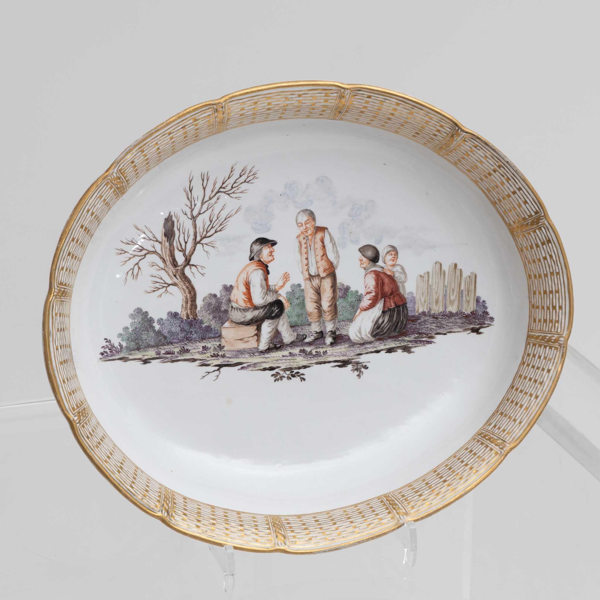 Oval Bowl with Peasant Scene, Nymphenburg, c. 1775 For Sale 5
