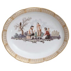 Ovale Schale mit bäuerlicher Szene, Nymphenburg, um 1775