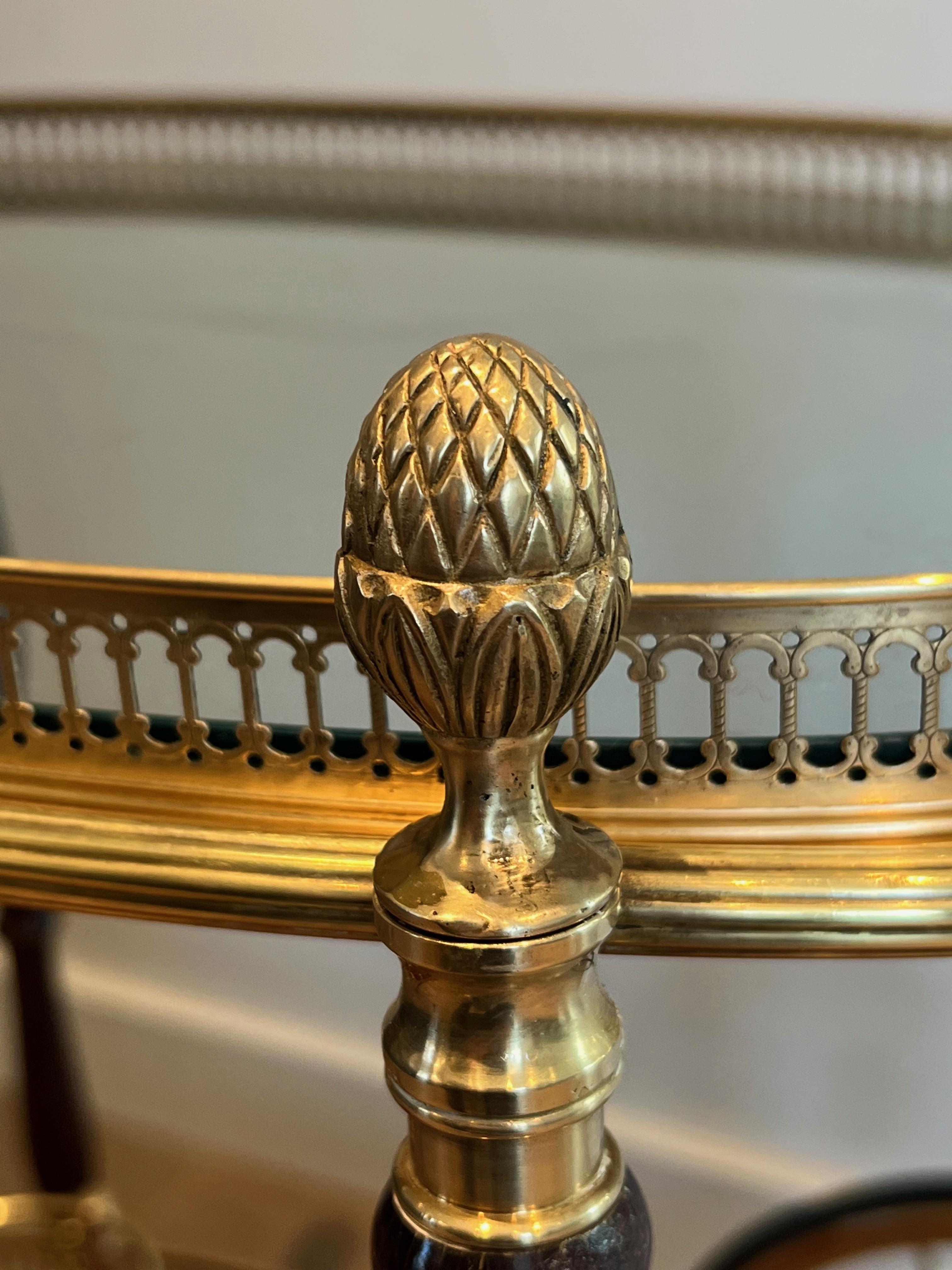 Oval Brass and Mahogany Drinks Trolley by Maison Bagués 11