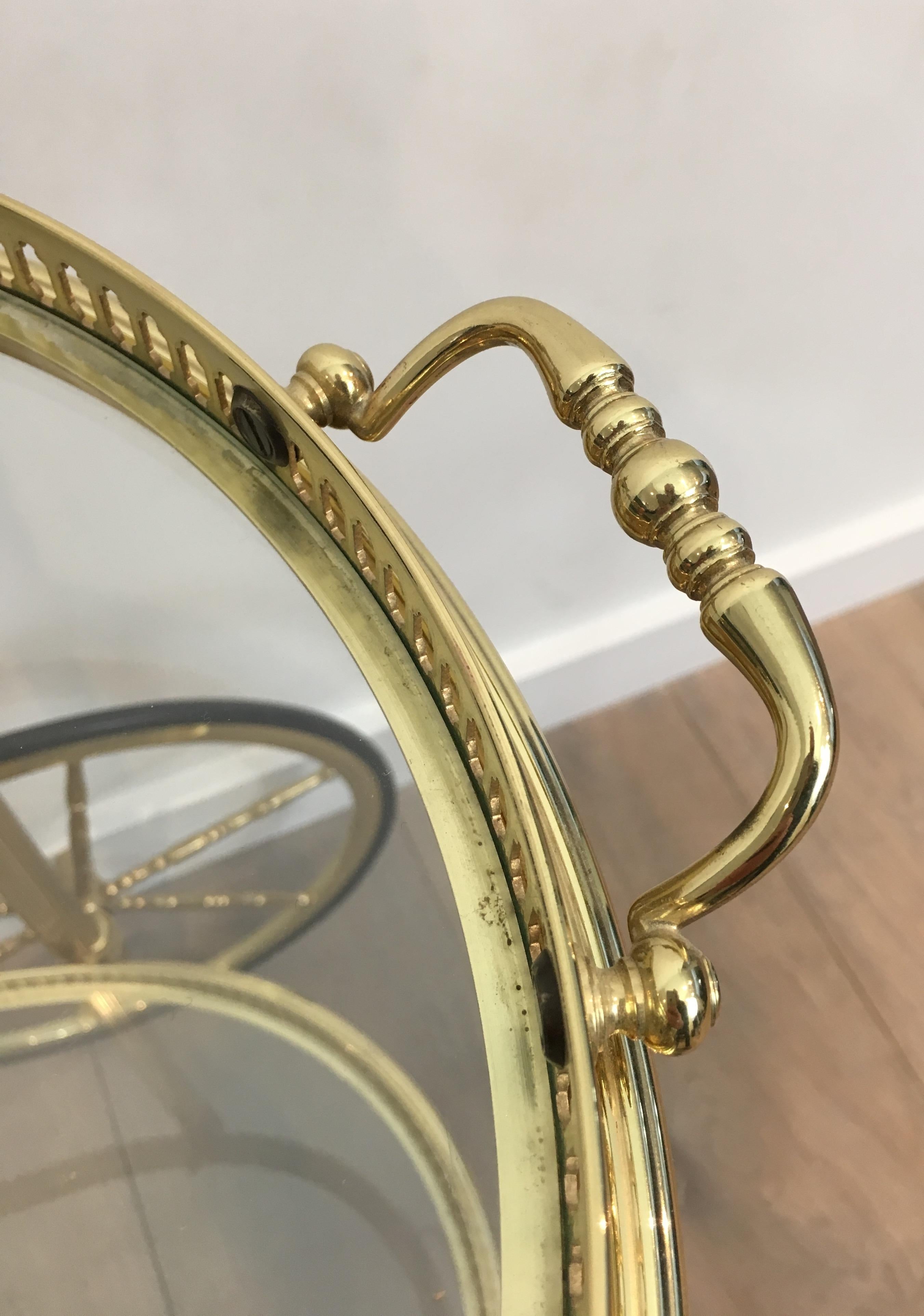Oval Brass Bar Cart by Maison Bagués en vente 8