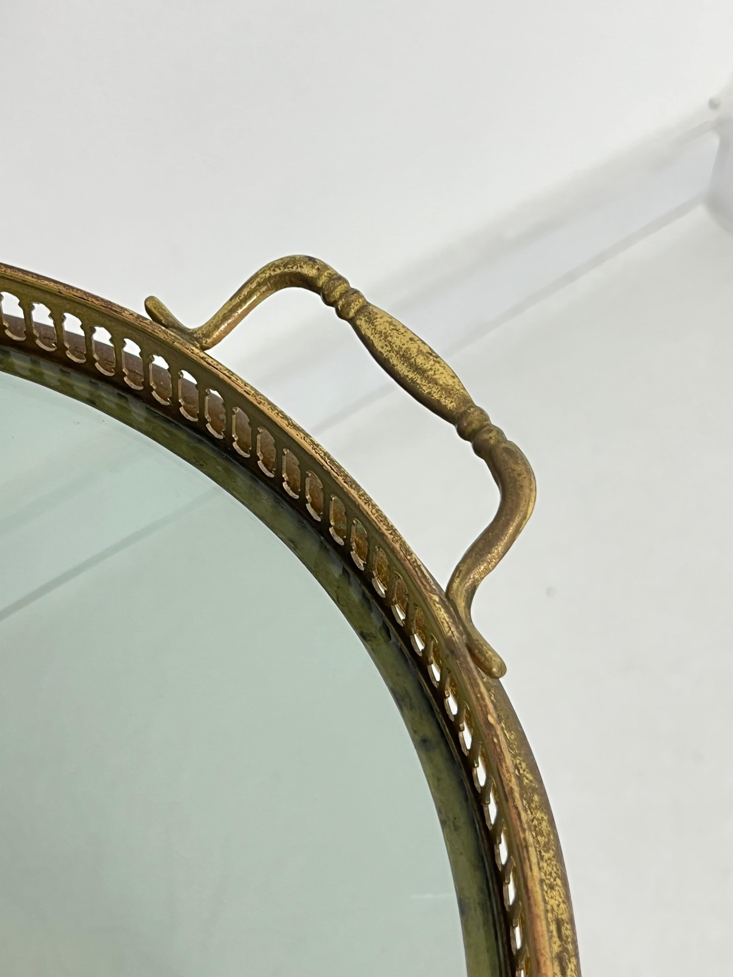Oval Brass Bar Trolley, Made in Italy, 1950s For Sale 4