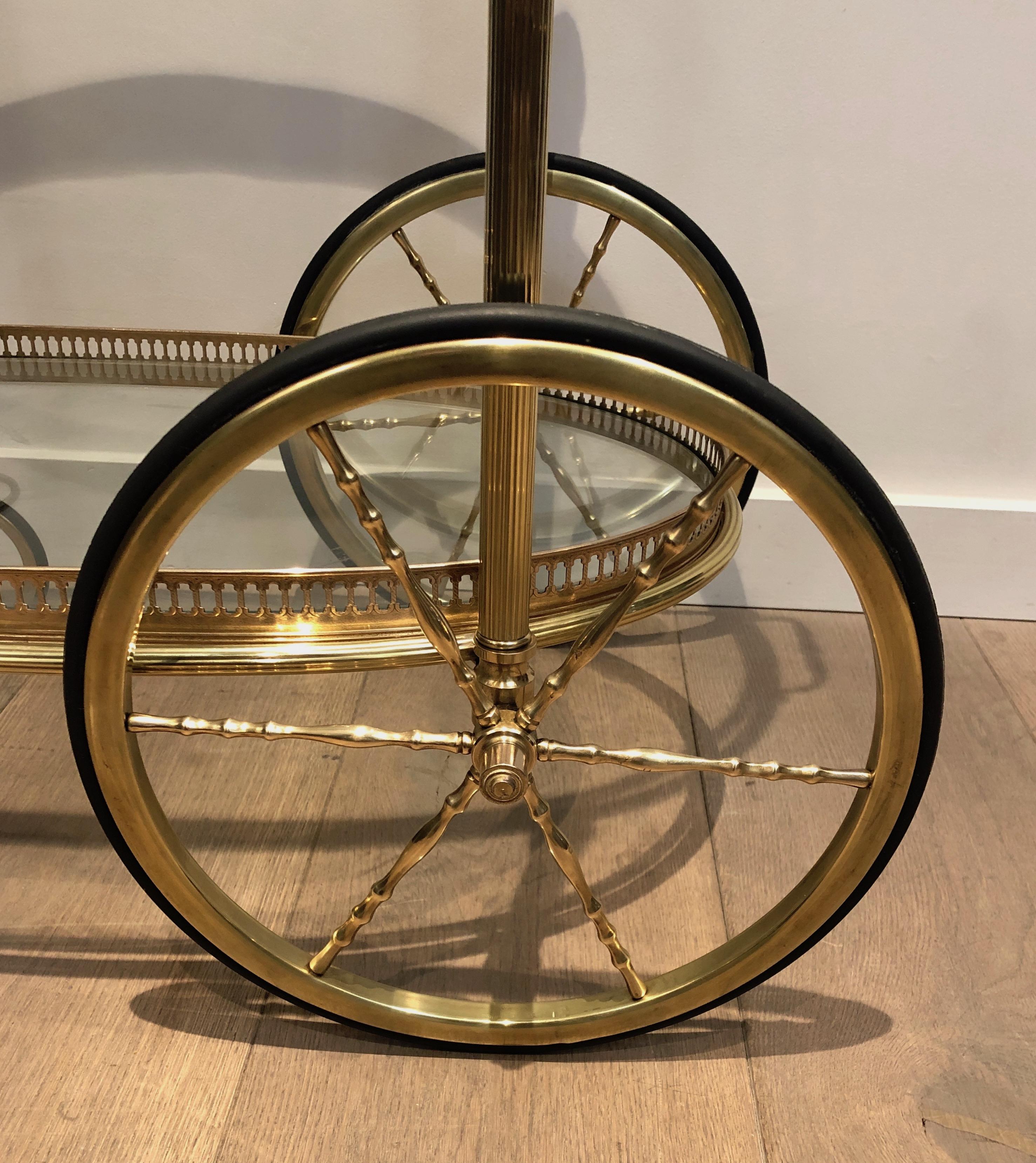 Oval Brass Drinks Trolley by Maison Bagués 4