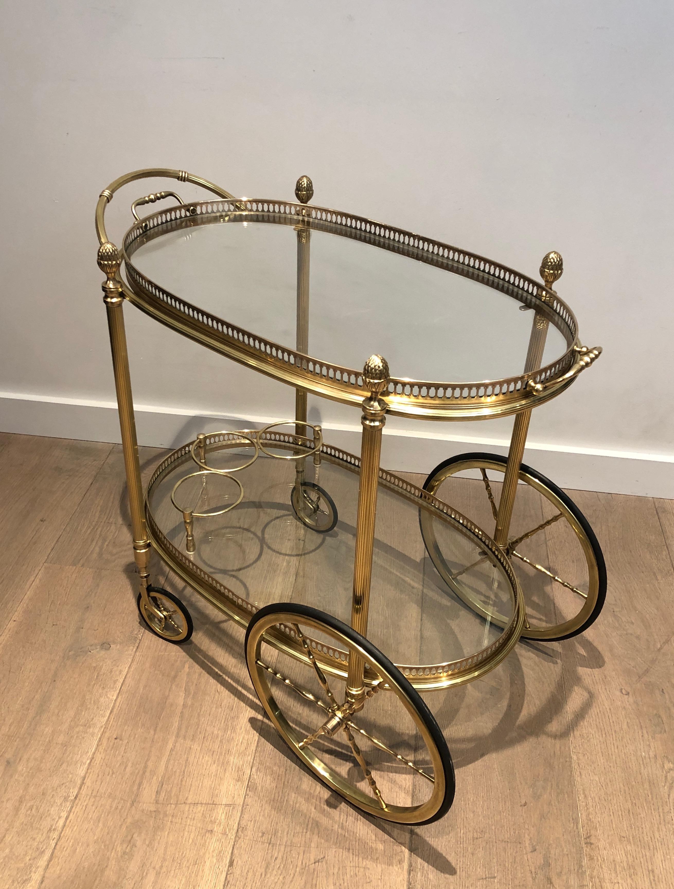 Oval Brass Drinks Trolley by Maison Bagués 6