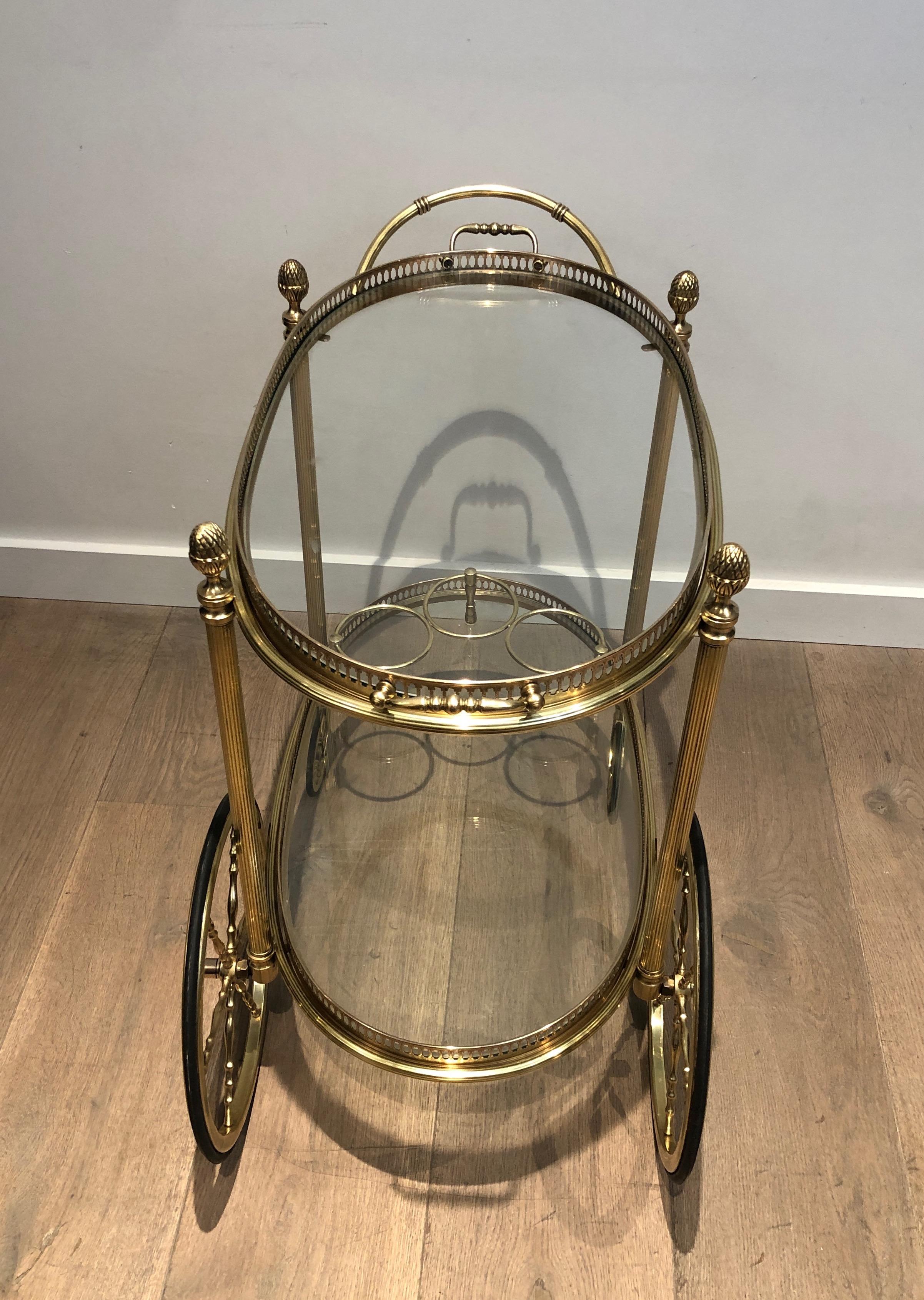 Oval Brass Drinks Trolley by Maison Bagués 7
