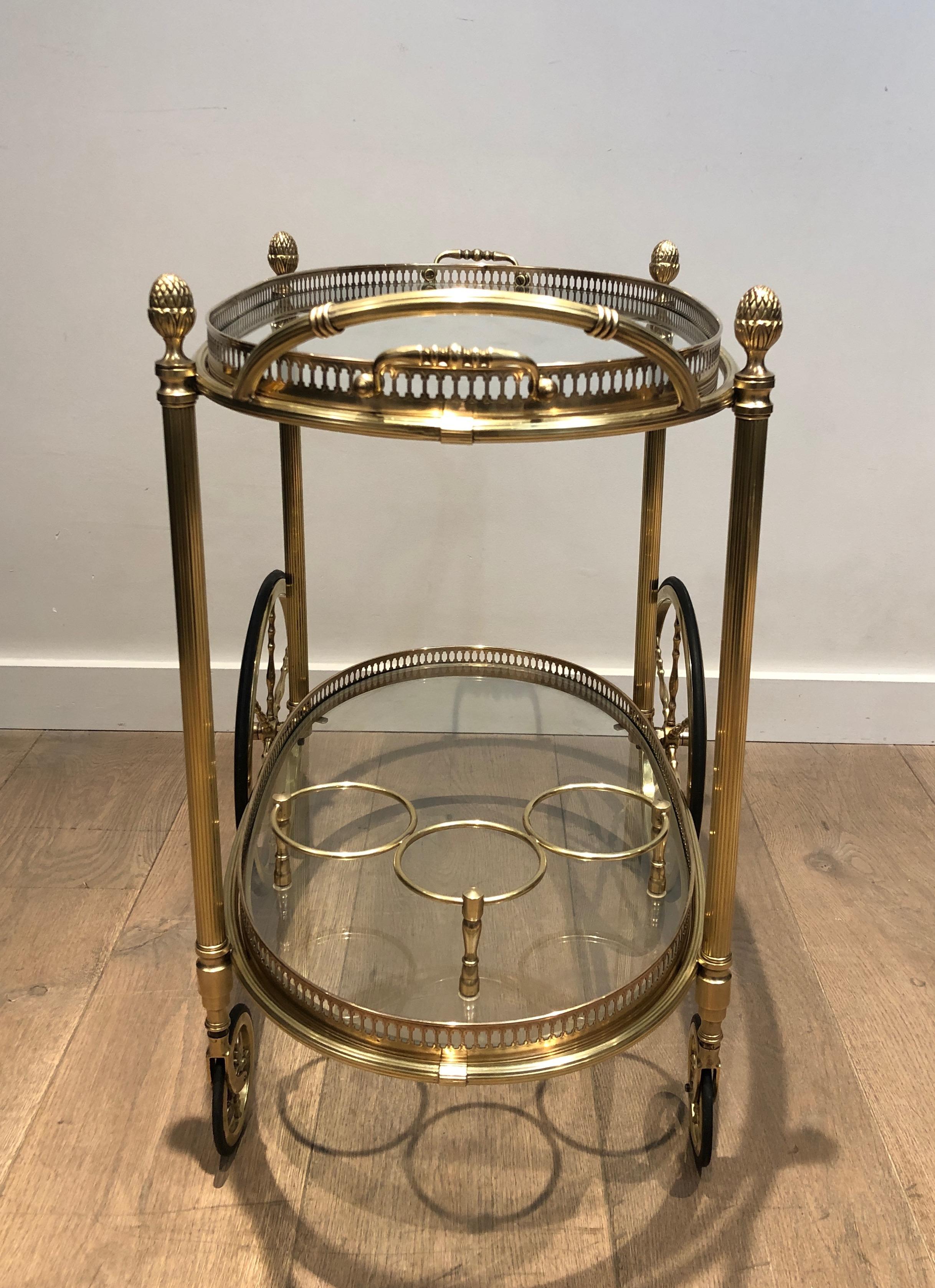 Oval Brass Drinks Trolley by Maison Bagués 12